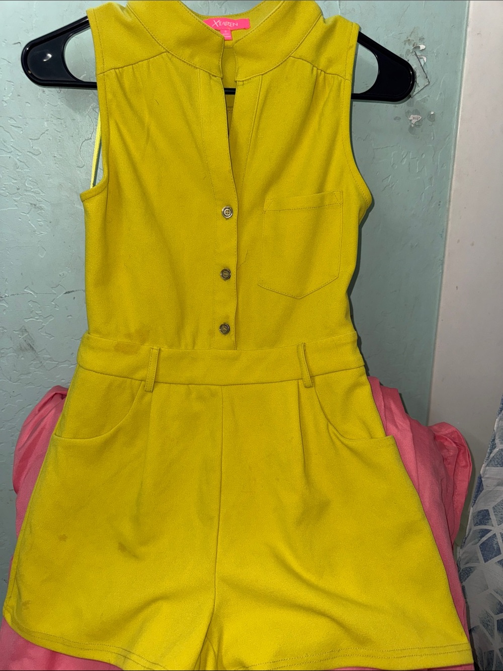 Bright Yellow Sleeveless Romper